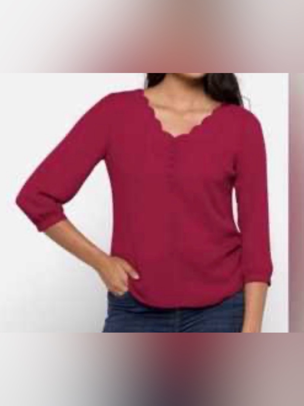 Fortune + Ivy Devora Scallop Detail Blouse NWT